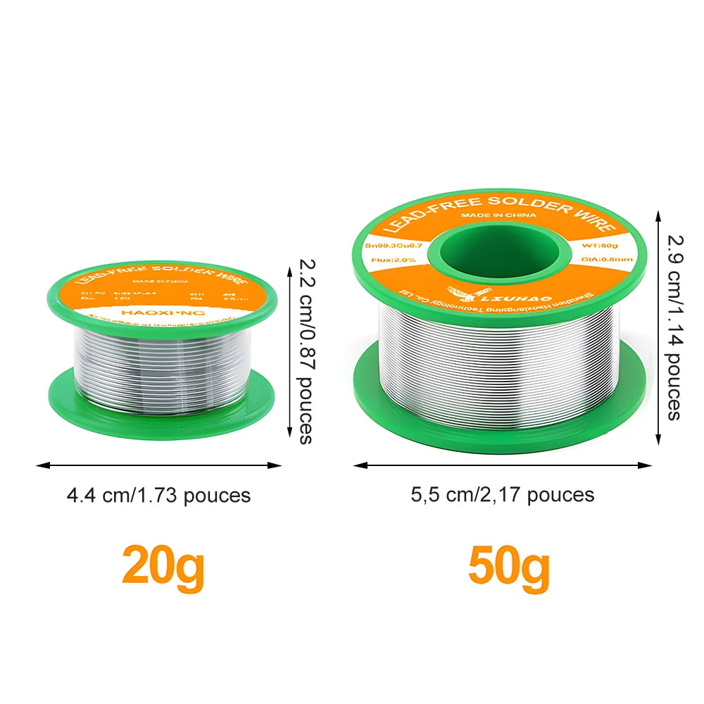 Fil de Soudure Sans Plomb HAOXPNG – Alliage Sn99.3% Cu0.7% (20g/50g)