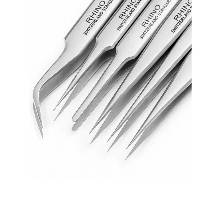 Pinces Brrucelles de Précision Japan Rhino – Jeu de 6 Pinces en Acier Inoxydable – Anti-magnétiques, Anti-acide – Pour Électronique, Réparation, Artisanat (RP-10 à RP-15)