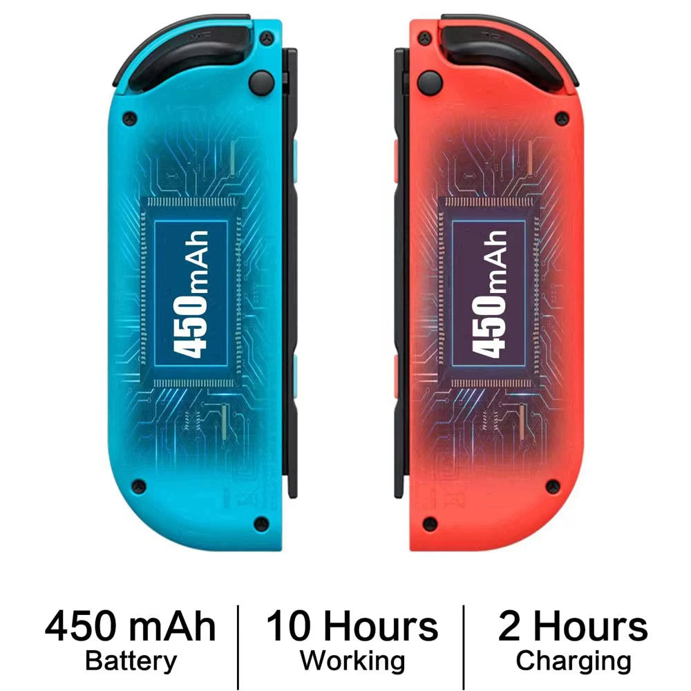 Manettes Joy-Con Bluetooth Sans Fil pour Nintendo Switch / OLED / Lite – Vibration, Turbo & Wake-Up