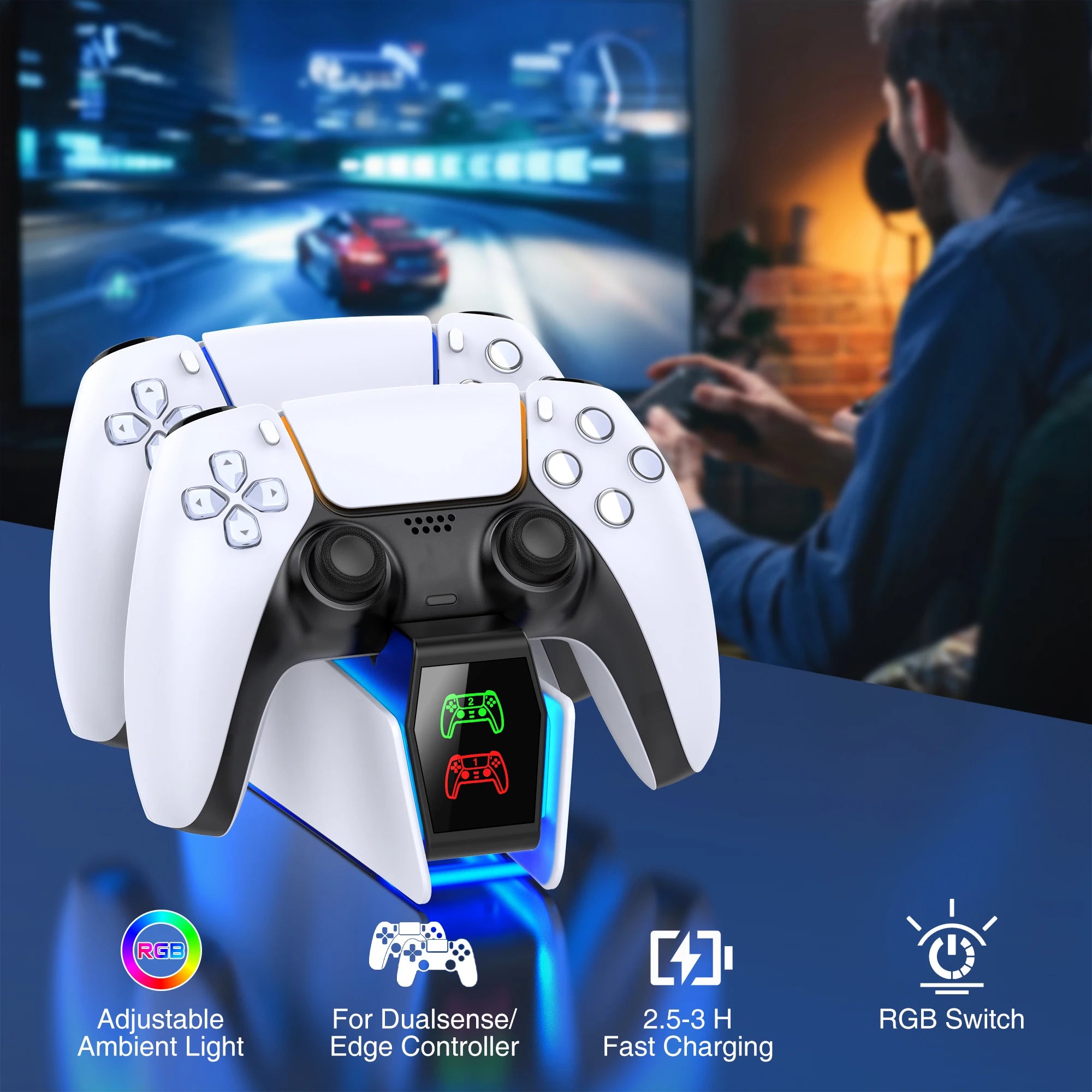 Station de Charge Rapide PS5 – Double Manette avec Indicateur LED 🎮