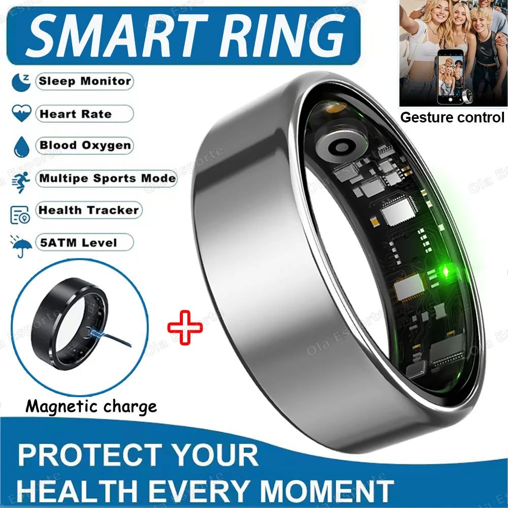 Smart Ring Connectée Santé – Suivi Sommeil, Fréquence Cardiaque & Activité | Compatible Android & iOS