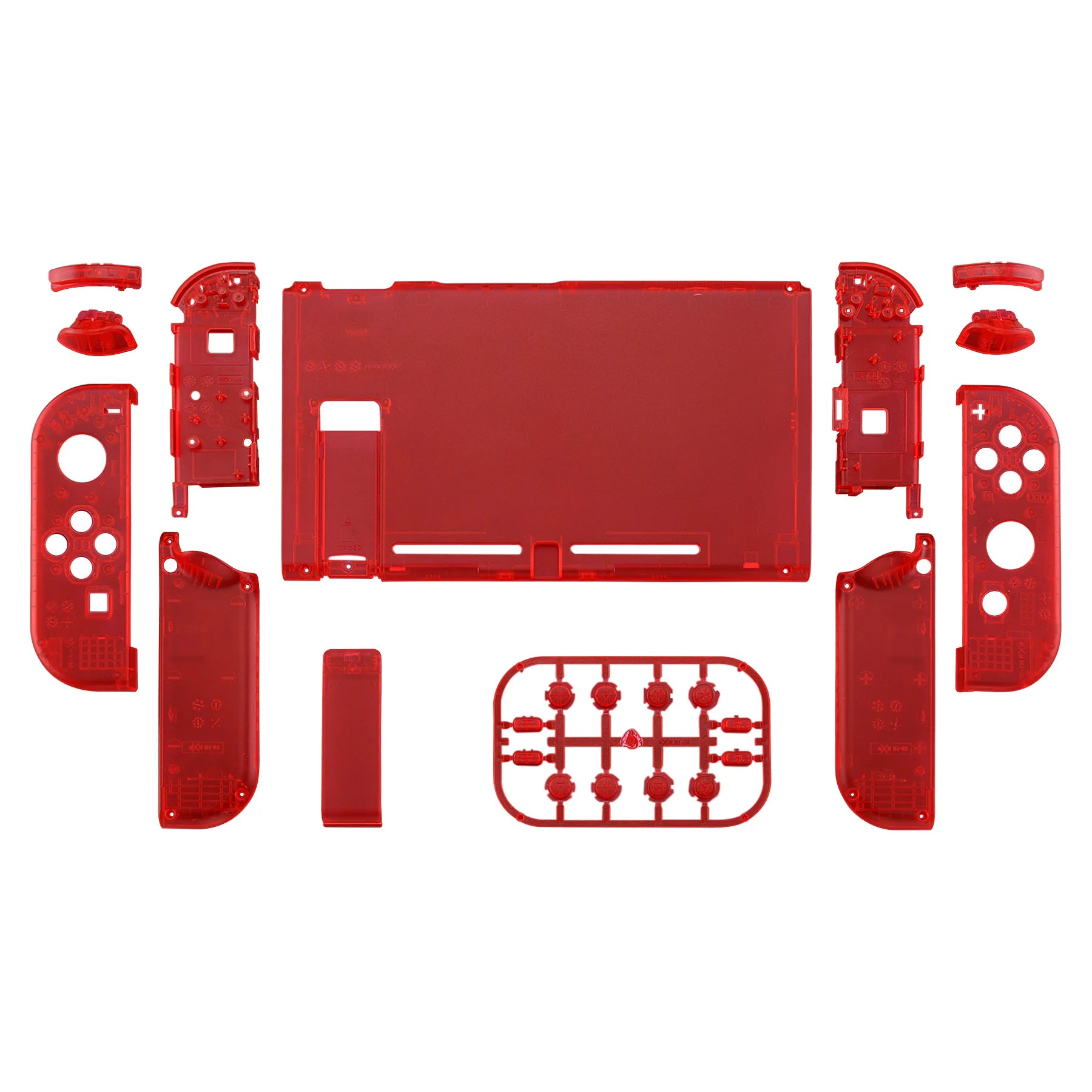 Coque Complète Transparente eXtremeRate pour Nintendo Switch + Boutons – Kit Customisation Joy-Con & Console