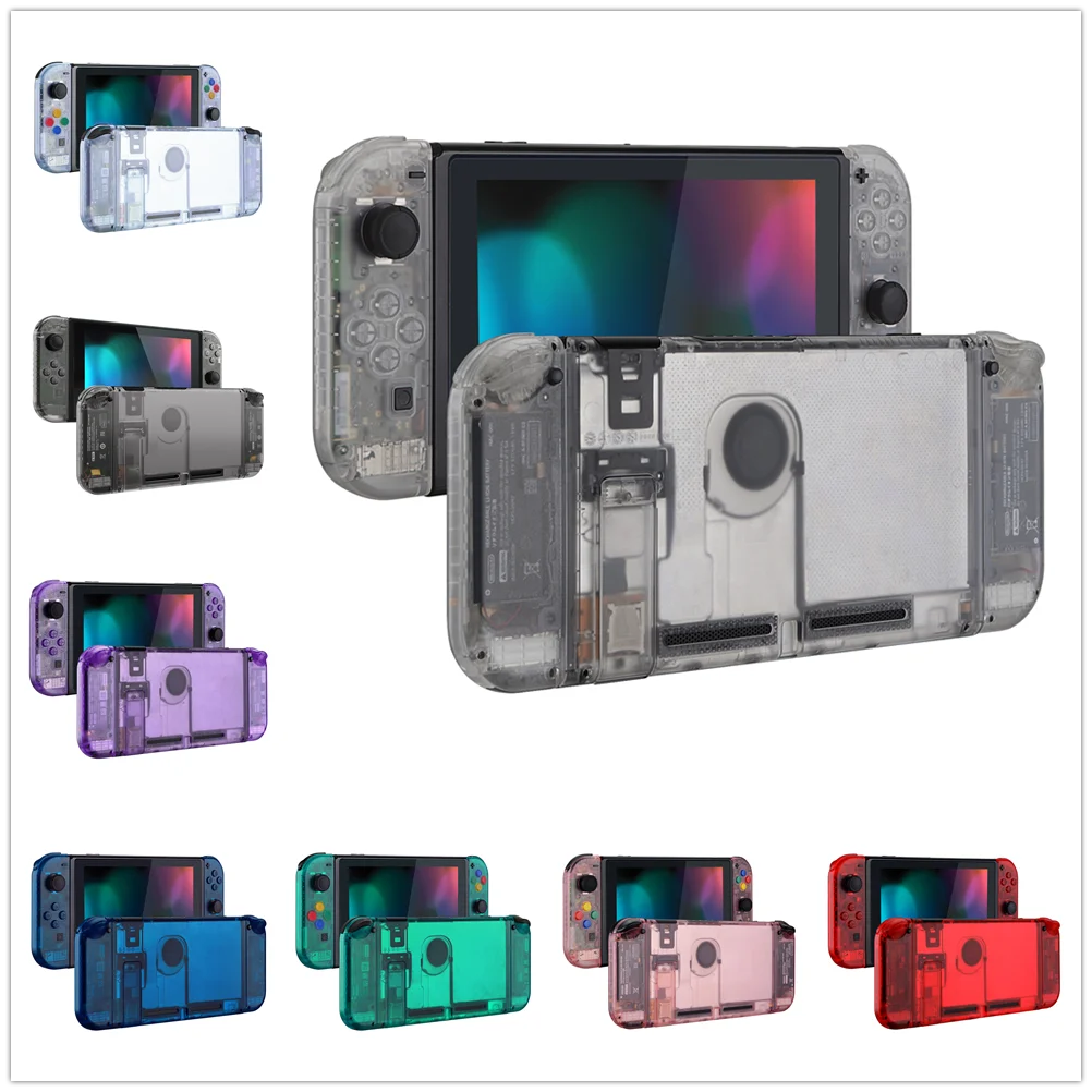 Coque Complète Transparente eXtremeRate pour Nintendo Switch + Boutons – Kit Customisation Joy-Con & Console