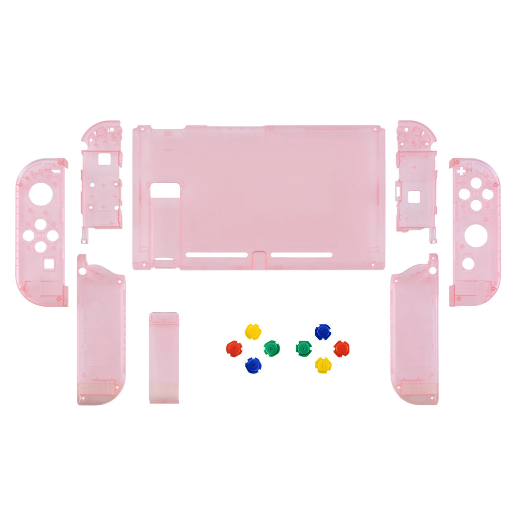Coque Complète Transparente eXtremeRate pour Nintendo Switch + Boutons – Kit Customisation Joy-Con & Console