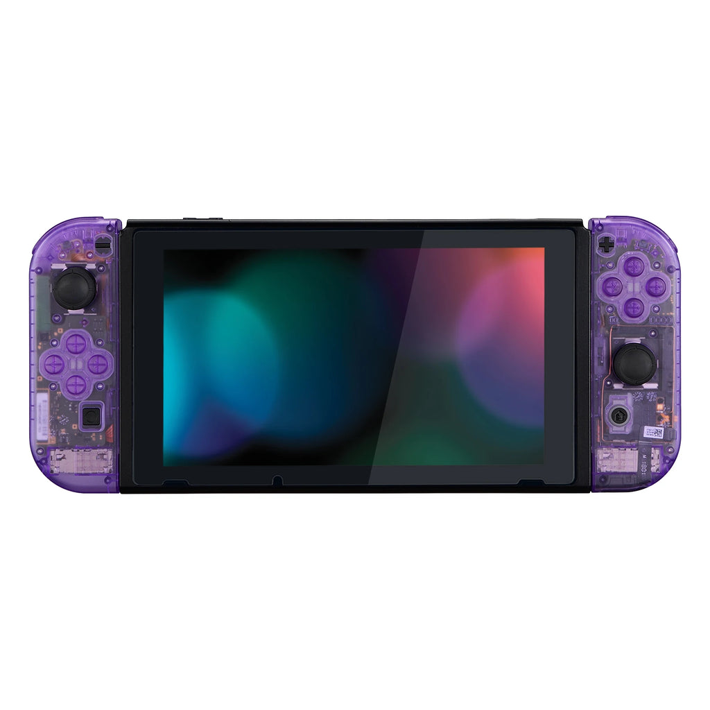 Coque Complète Transparente eXtremeRate pour Nintendo Switch + Boutons – Kit Customisation Joy-Con & Console