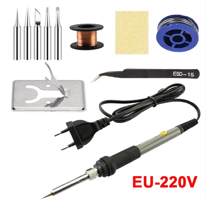 Kit Fer à Souder 60W – Ensemble Complet pour Travaux d'Électronique et de Bricolage