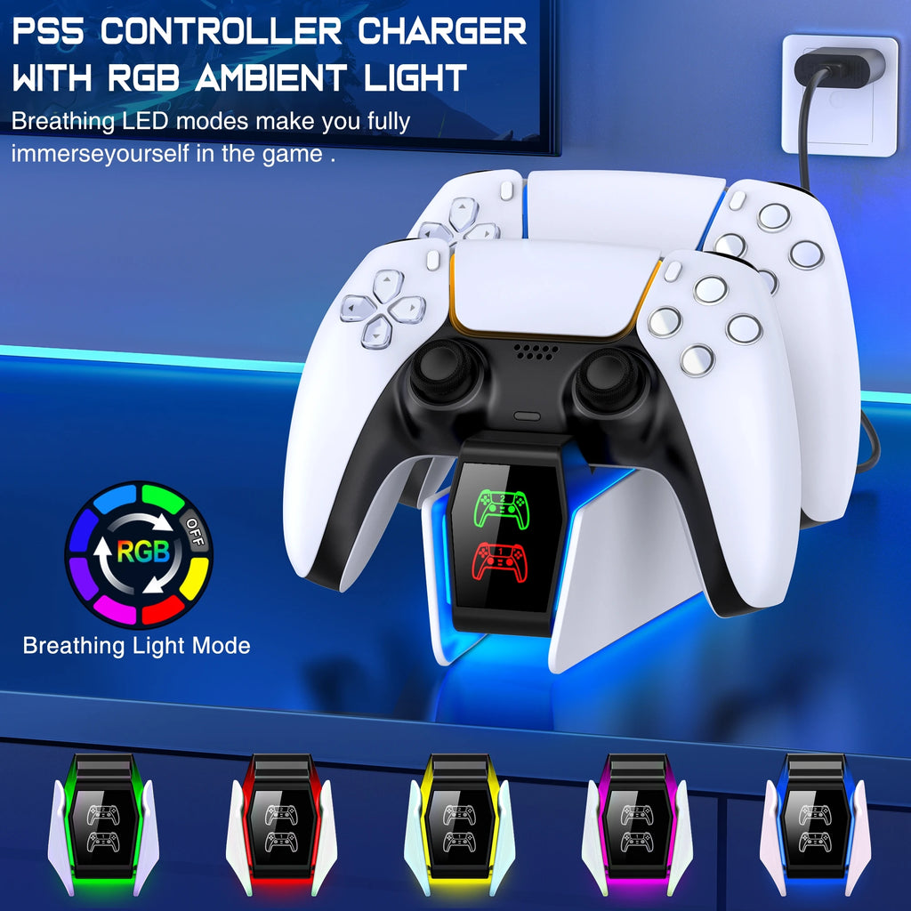 Station de Charge Rapide PS5 – Double Manette avec Indicateur LED 🎮