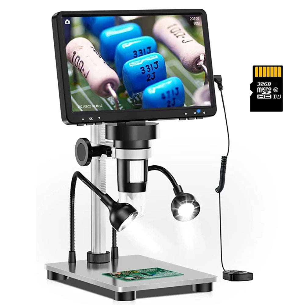 Microscope numérique Elikliv DM9 – Écran LCD 7" HD 1080P, 50X à 1200X, pour soudure électronique et observation