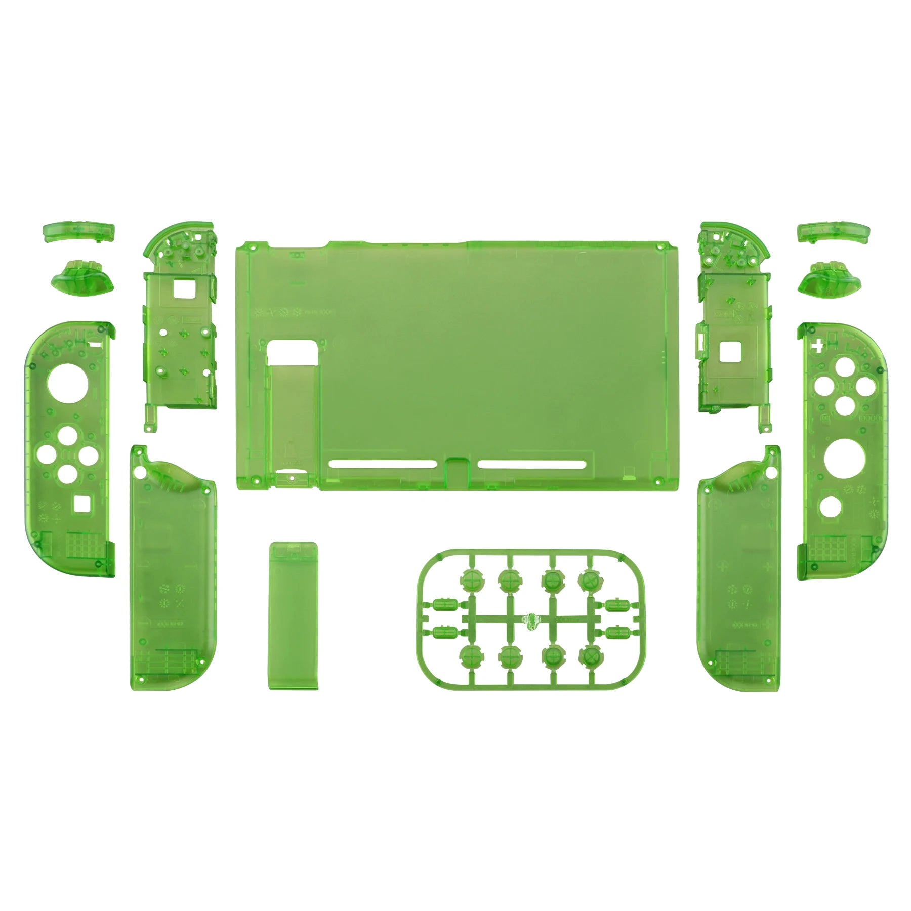 Coque Complète Transparente eXtremeRate pour Nintendo Switch + Boutons – Kit Customisation Joy-Con & Console