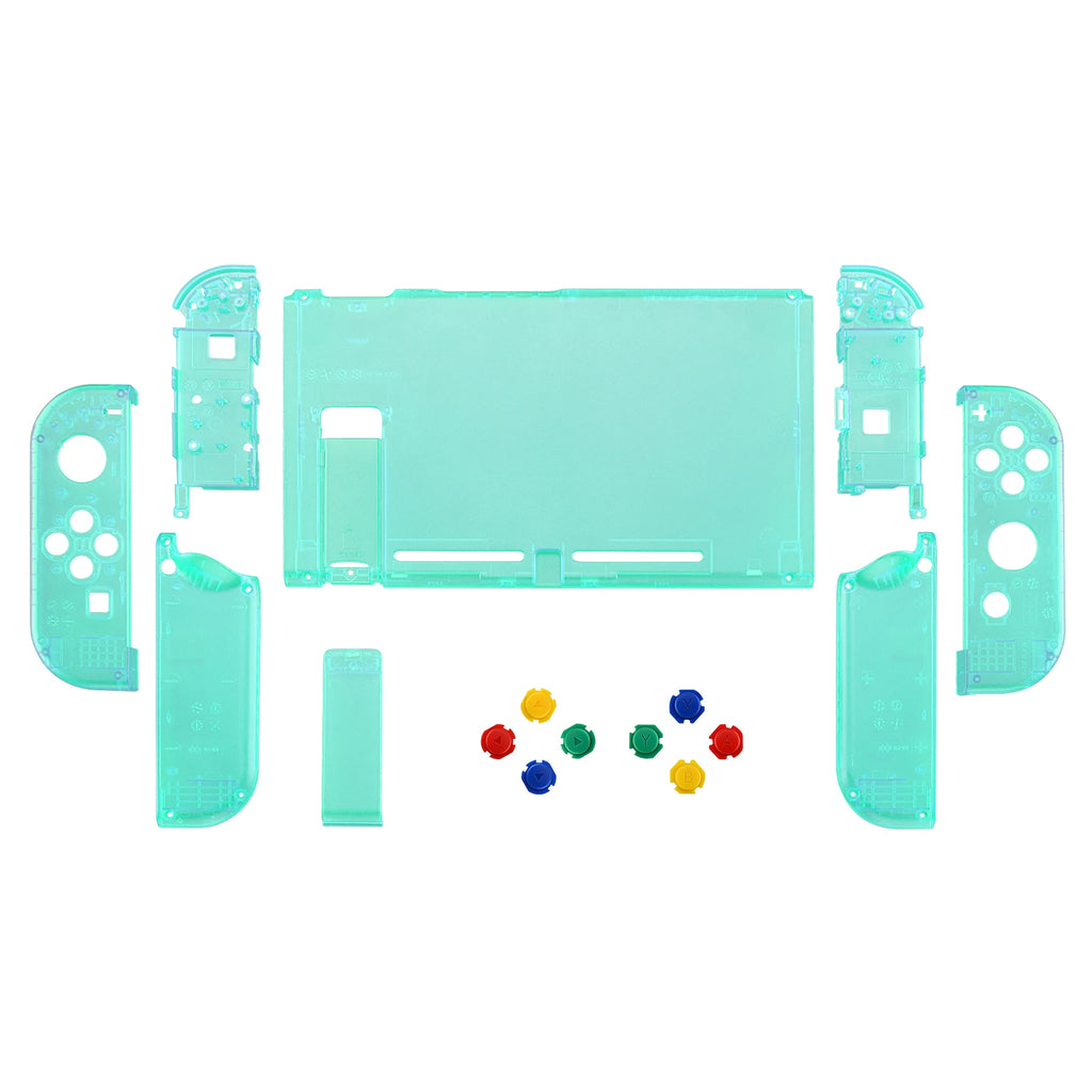 Coque Complète Transparente eXtremeRate pour Nintendo Switch + Boutons – Kit Customisation Joy-Con & Console