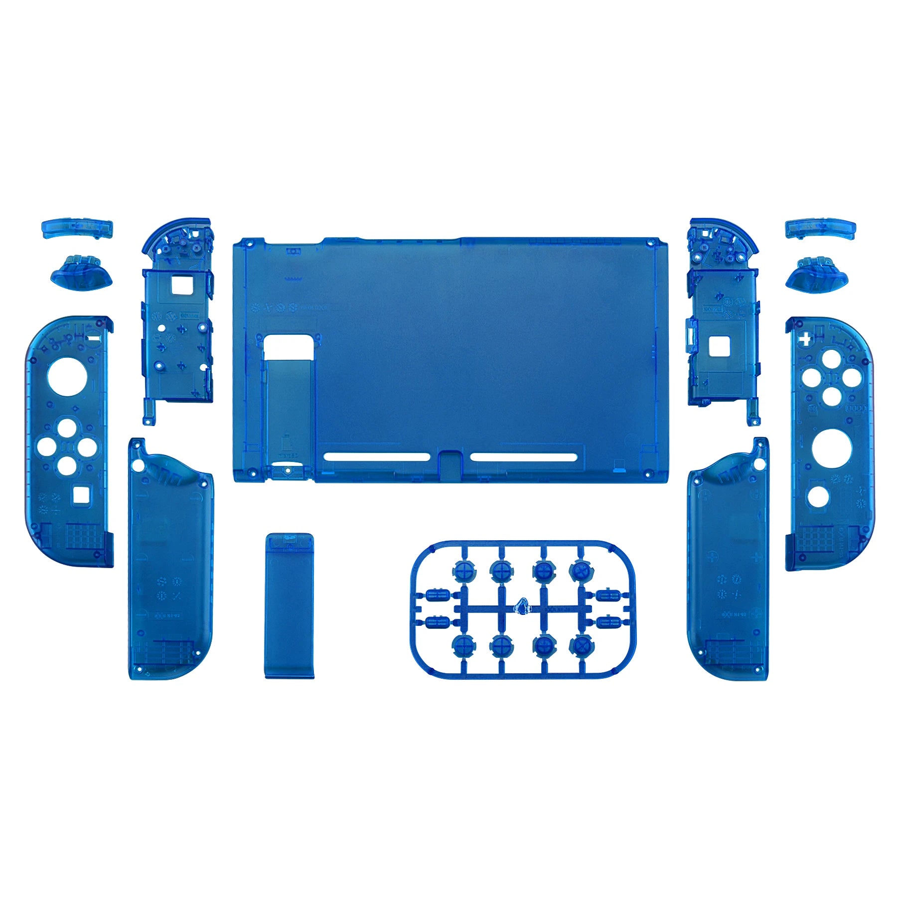 Coque Complète Transparente eXtremeRate pour Nintendo Switch + Boutons – Kit Customisation Joy-Con & Console