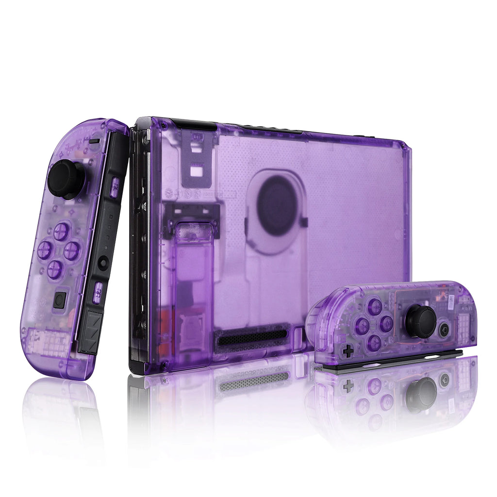 Coque Complète Transparente eXtremeRate pour Nintendo Switch + Boutons – Kit Customisation Joy-Con & Console