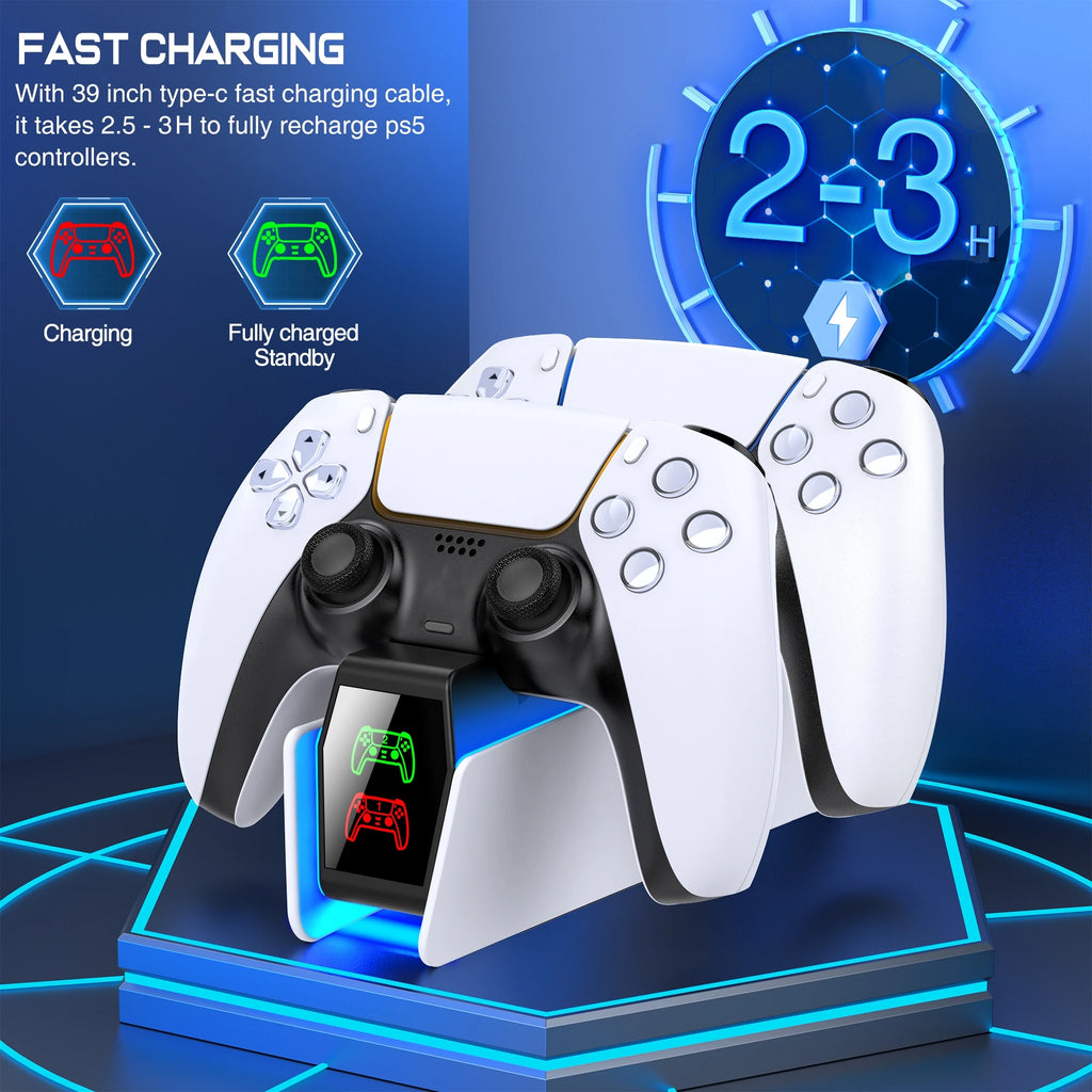Station de Charge Rapide PS5 – Double Manette avec Indicateur LED 🎮