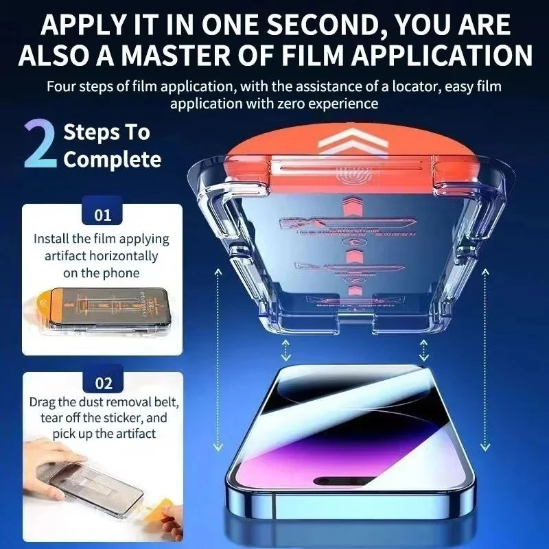 Protecteur d’Écran Iphone Series- Verre Trempé Anti Espion – Installation Facile avec Cadre Auto-Alignement