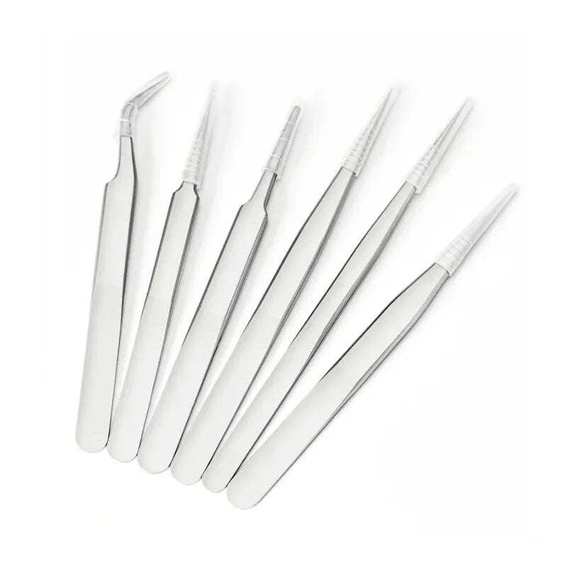 Pinces Brrucelles de Précision Japan Rhino – Jeu de 6 Pinces en Acier Inoxydable – Anti-magnétiques, Anti-acide – Pour Électronique, Réparation, Artisanat (RP-10 à RP-15)