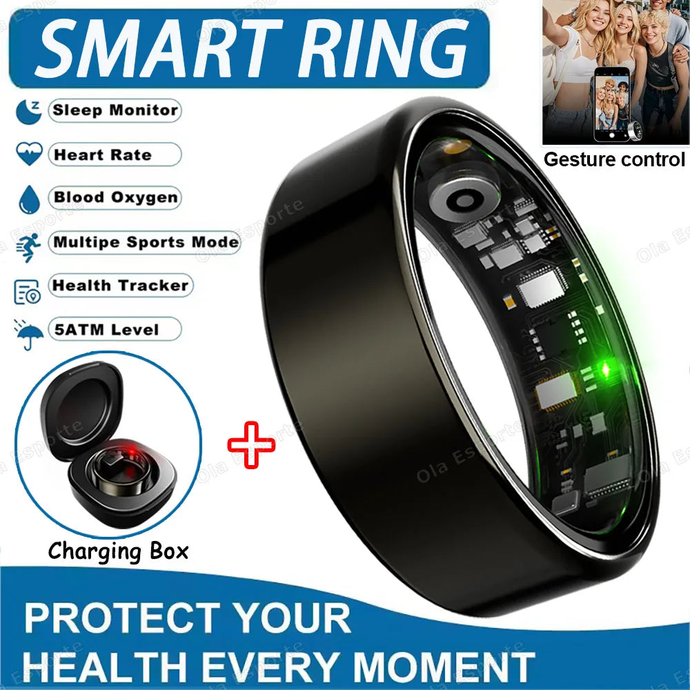 Smart Ring Connectée Santé – Suivi Sommeil, Fréquence Cardiaque & Activité | Compatible Android & iOS