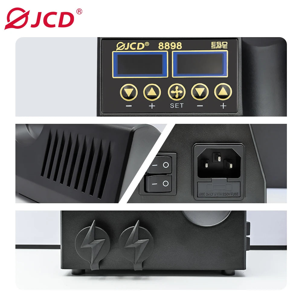 Station de Soudage JCD 8898 2-en-1 – Fer à Souder et Pistolet à Air Chaud