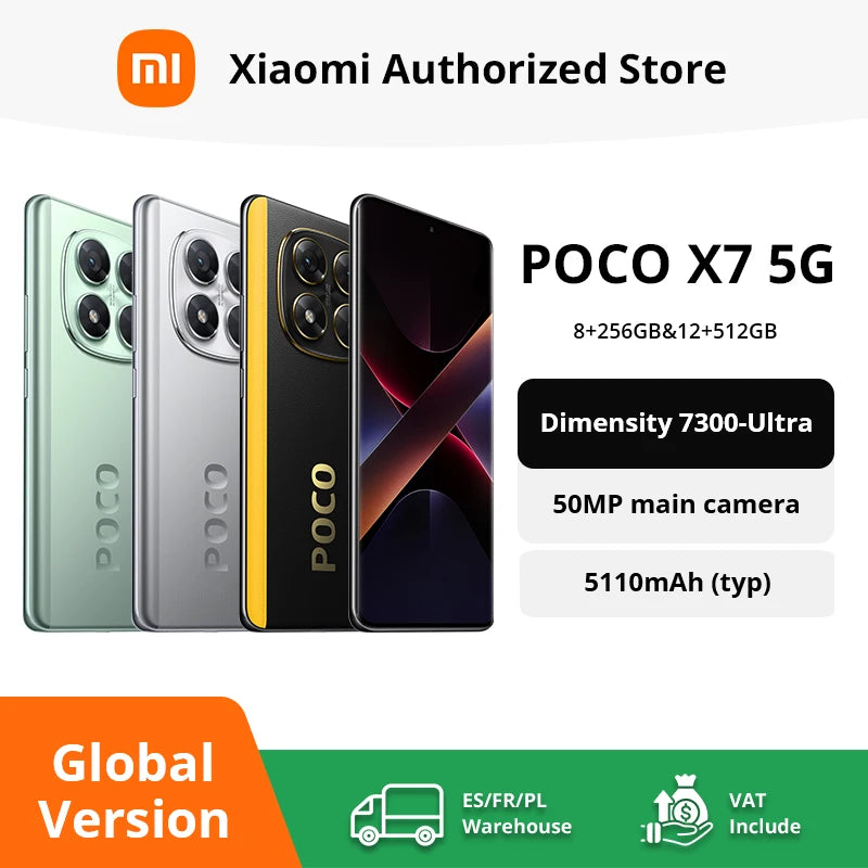 POCO X7 5G – Processeur Dimensity 7300-Ultra, Écran AMOLED 1.5K 120Hz, 5110mAh