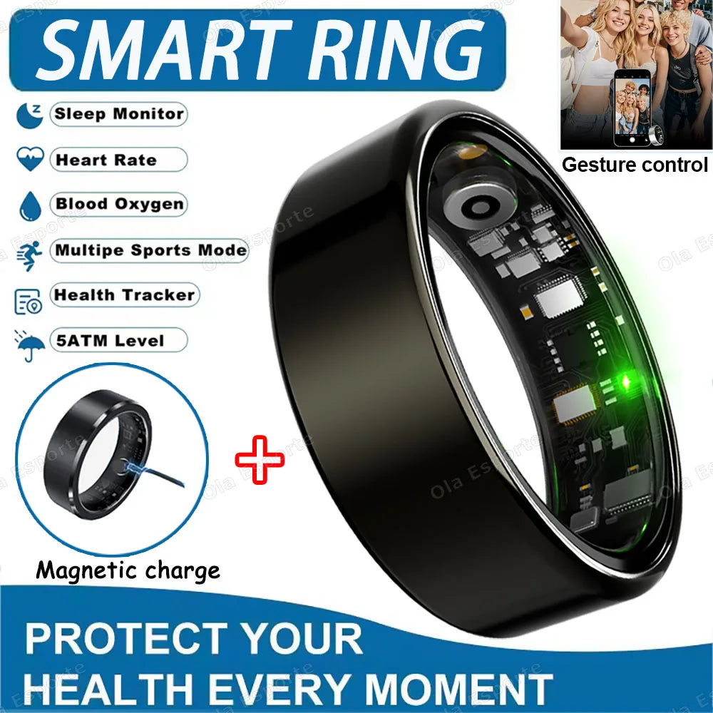 Smart Ring Connectée Santé – Suivi Sommeil, Fréquence Cardiaque & Activité | Compatible Android & iOS